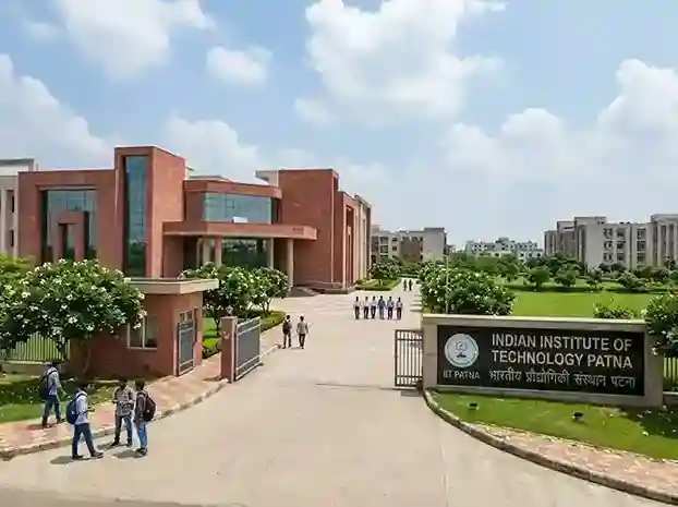IIT Patna (IITP) campus in Bihta, Patna Bihar | aerial view showing modern academic buildings, research labs, hostels and 501-acre green campus along Ganges plains