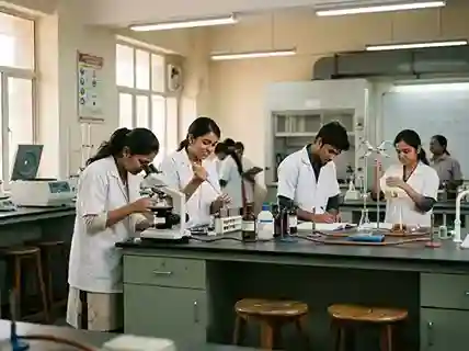 INSPIRE Scholarship (SHE) 2026 by DST India – Science students in a laboratory