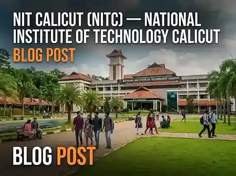 NIT Calicut (NITC) campus aerial view | National Institute of Technology Calicut, Kozhikode, Kerala | lush green 296-acre residential campus with academic buildings, hostels, and research facilities