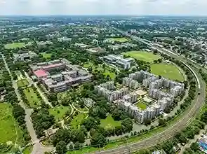 NIT Durgapur (NITDGP) campus in Durgapur, West Bengal | aerial view showing academic buildings, research labs, hostels and 187-acre green campus on Howrah-Delhi railway corridor