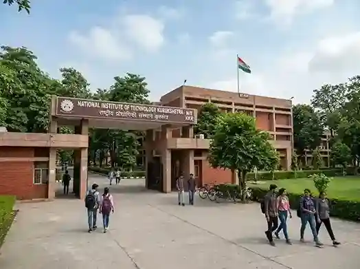 NIT Kurukshetra (NIT KKR) campus in Kurukshetra, Haryana | aerial view of 300-acre campus showing academic blocks, hostels, sports facilities and tree-lined avenues on the Delhi-Chandigarh highway corridor
