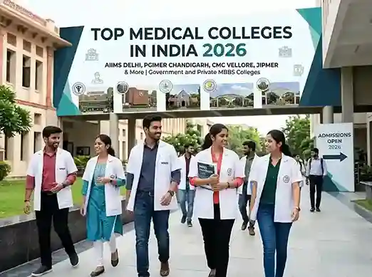 Top medical colleges in India 2026 | AIIMS Delhi, PGIMER Chandigarh, CMC Vellore, JIPMER government and private MBBS colleges